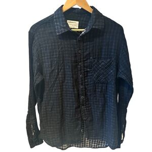Rag & Bone Lila Patterned Shirt Black Check Size M‎ Sheer